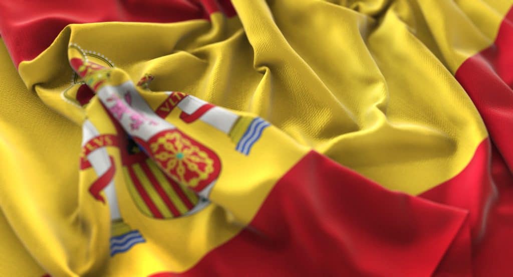 Spanish flag crumpled